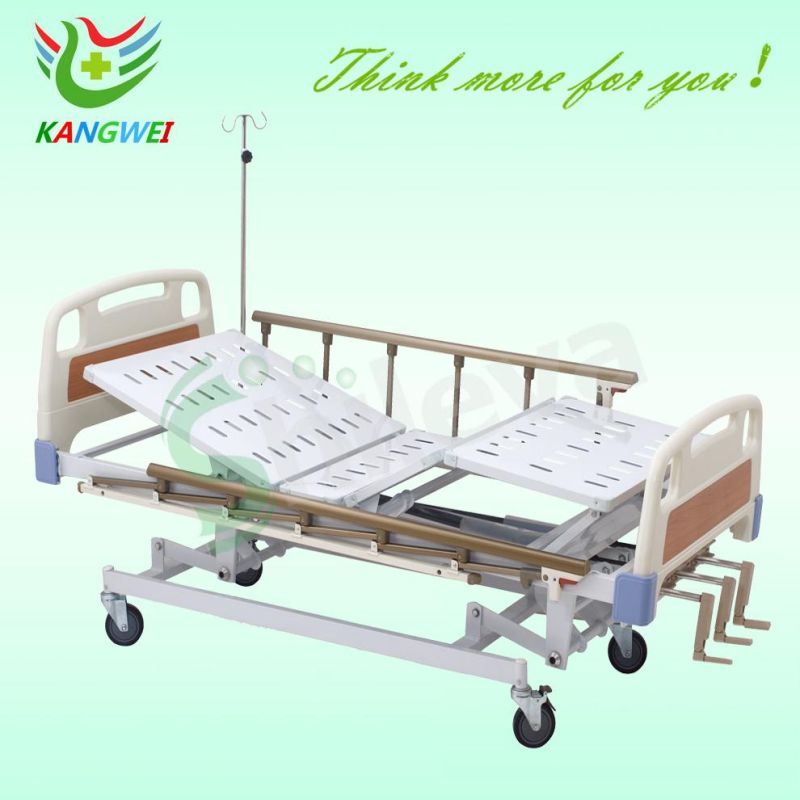 Hospital Furniture ABS Manual Medical Bed with Three Cranks