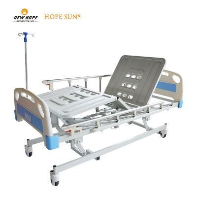 HS5107D China Medical Electric Moving Hospital ICU Patient Care Bed with Side Rail and Good Price