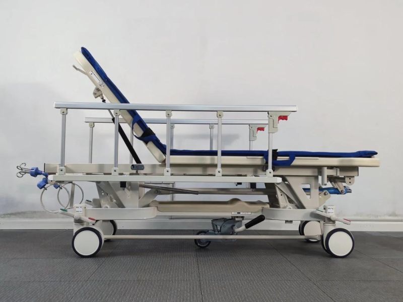 Rh-Fa800e 5 Folding Railings Transfer Patient Trolley Hospital Equipment