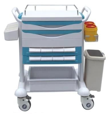 Ce ISO Medical Equipment ABS Instrument Treatment Cart Trolley