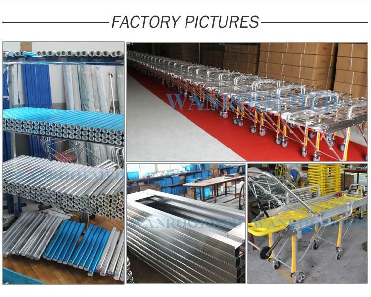 Ea-3an Hospital Rescue Manual Transport Stainless Steel Patient Ambulance Trolley Cart