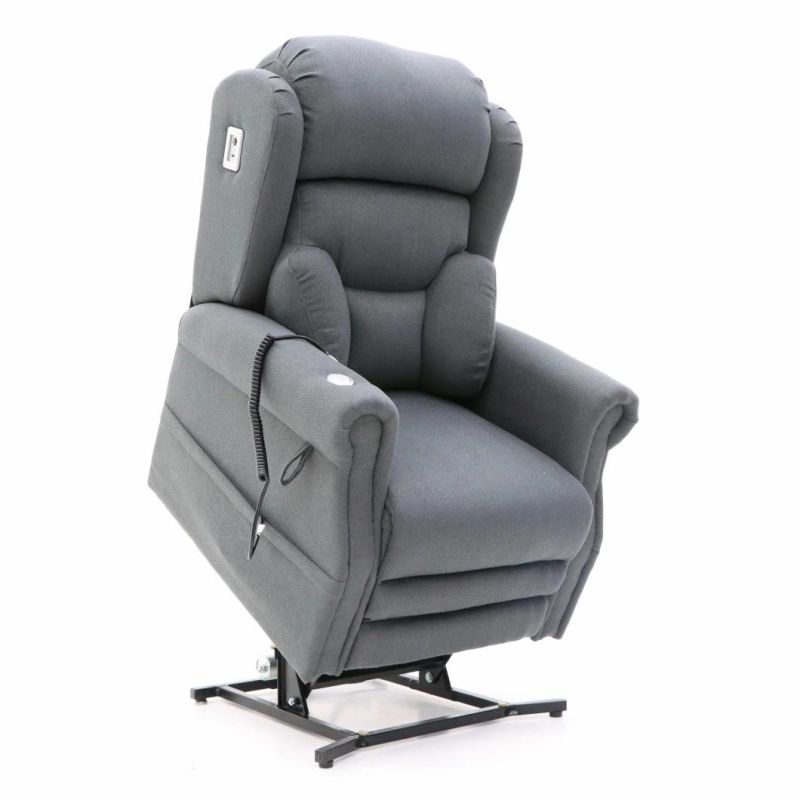 Jky Fabric Power Electric Mobility Riser Lift Recliner Chair Reclining with Tray Table and LED Lights for The Elderly