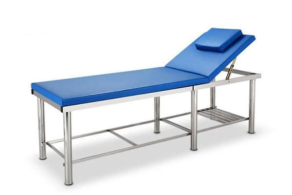 Blue Color Folded Stainless Steel Medical Furniture Hospital Equipment Diagnostic Hospital Consultant Bed Examination Coach/Bed in Hospitals