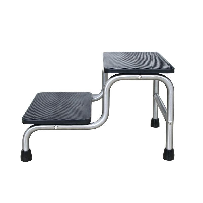 HS5608 Double Layer Stainless Steel Footstool Hospital Clinic Two Steps Foot Stool