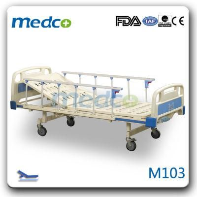Ce/ISO Approved High Quality Medical ABS Single Crank Hospital Manual Patient Bed for Sales