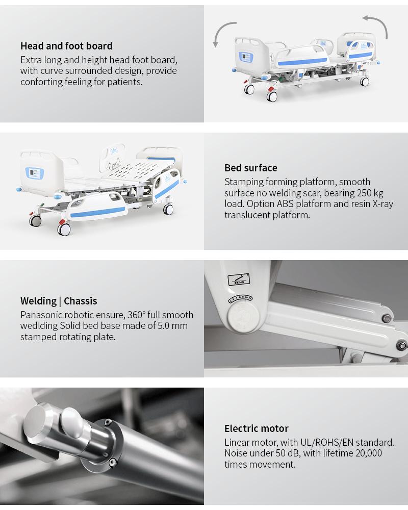 D8d ABS Adjustable Hospital Bed with Casters