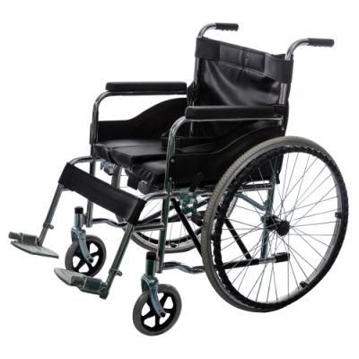 Manufacturer Direct Sale Foldable Wheelchair with Handle Brake Ds-24dz