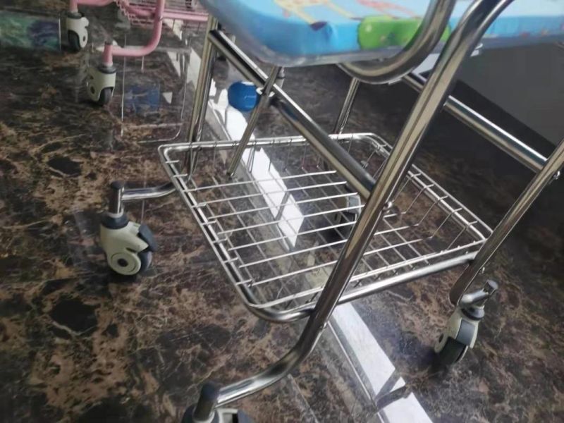 Stainless Steel Height Adjustable Hospital Baby Cot ABS Hospital Bedside Baby Bed