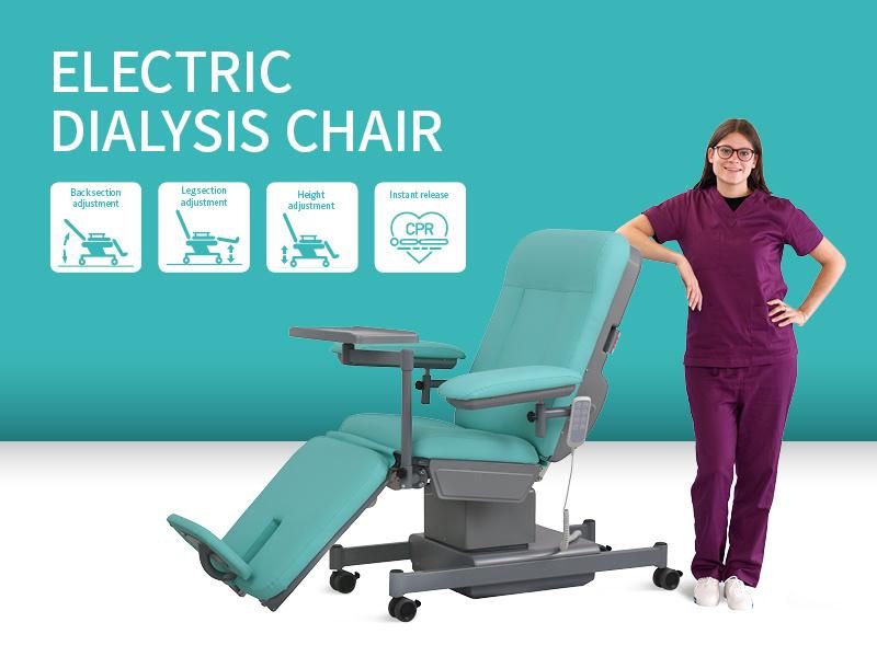 Ske-133 Saikang Quality Hospital 5 Function Adjustable Electric Reclining Dialysis Chair with Wheels