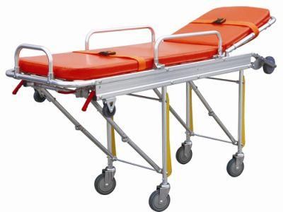 Medical Hospital Adjustable Aluminum Alloy Folding Emergency Ambulance Stretcher