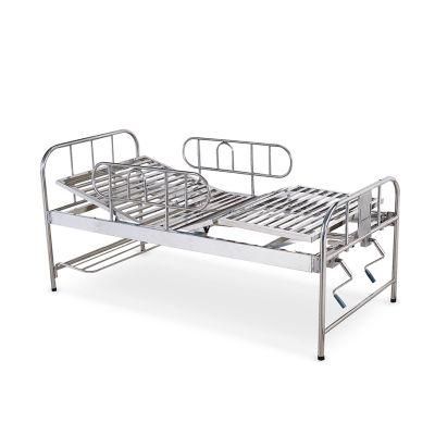 Medical Equipment Manufacturers Stainless Steel Two Function Manual Hospital Bed