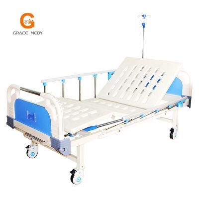 Two-Function Manual Nursing Care Equipment Medical Furniture Clinic ICU Patient Hospital Bed