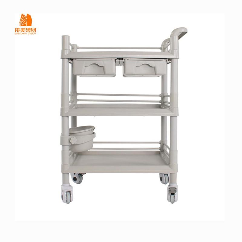 Factory Direct Sale, Medical Metal Trolley with One Drawer.