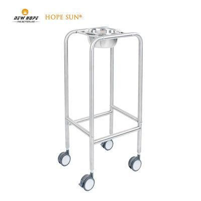 HS6118A SUS Hand Wash Single Bowl Trolley Basin Stand for Hospital