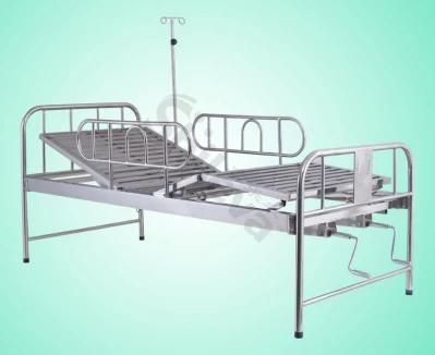 Hospital Furniture Stainless Steel Medical Nursing Bed with Cranks (SLV-B4021S)