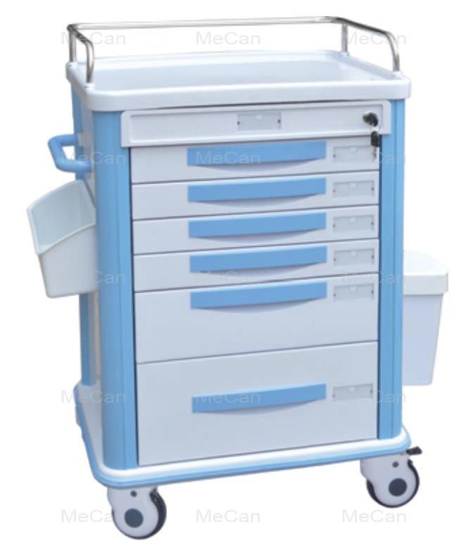 Nursing Patinet Hospital Furniture ABS Emergency Trolley with Drawer