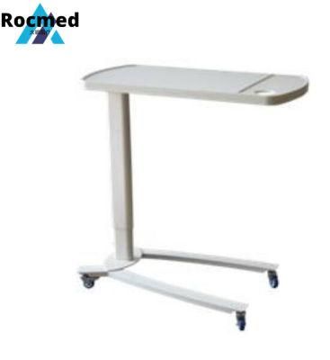 Hospital Furniture Portable Bedside Over Bed Desk Powder Coated Overbed Table Factory