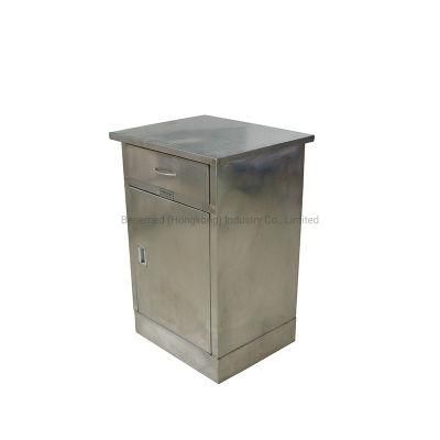 Hospital Patient Room Stainless Steel Bedside Locker Tabletop Storage Cabinet with Drawers