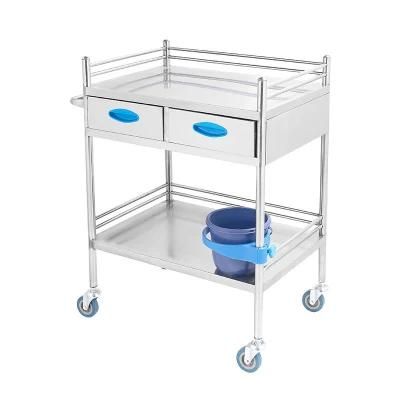Thickened Stainless Steel Hospital Cart Nursing Medical Cart Delivery Cart