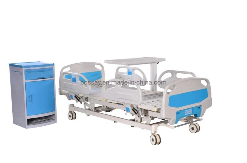 Medical Equipment Electric 5 Function Five Positions Foldable Hospital Bed with Castors