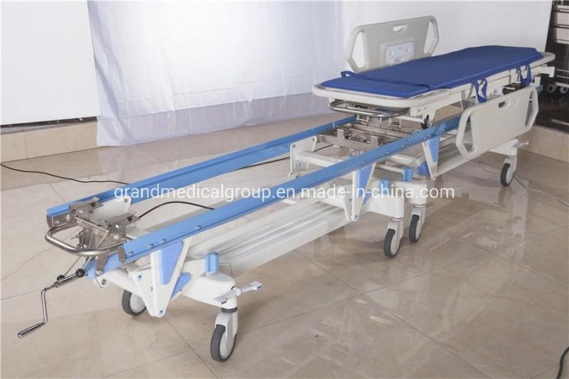 Hospital Manual Patient Transport Stretcher Luxurious Central Control Hydraulic Emergency Stretcher Transfer Patient Trolley