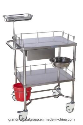 Surgical Instrument Stainless Medicative Cart Transfer Drug Nursing Dressing Trolley