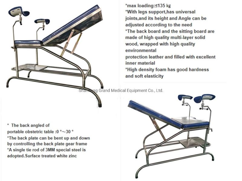 Hot Sale Cheaper Medical Stainless Steel Obstetric Gynecological Examination Table Price Bed