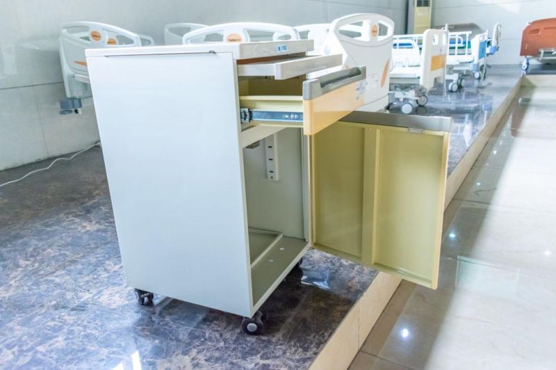 High Quality Hospital Furniture ICU Bedside Cabinet Bed Table Nightstand with Drawer