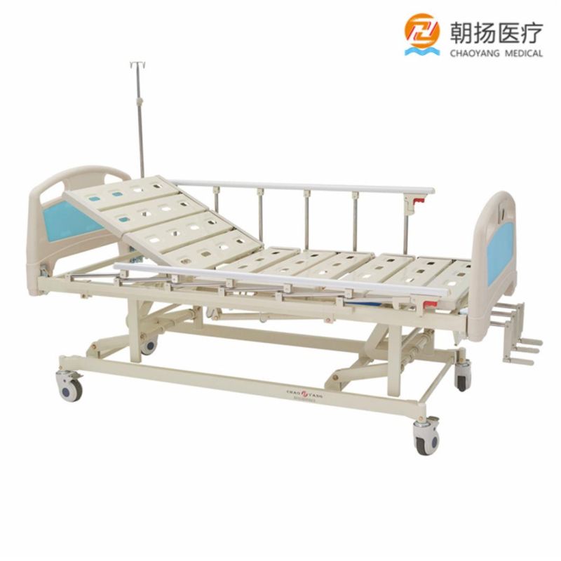Adjustable and Moveable Three Crank Manual Medical Hospital Patient Bed Clinic Bed Medical Bed Price
