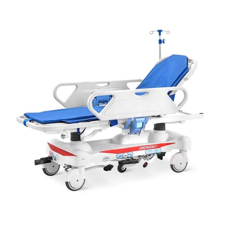 Luxury Hydraulic Transportation Trolley Patient Ambulance Stretcher Transporter Bed