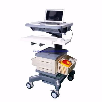 Computer Trolley Medicine Cart Laptop Workstation Cart Hospital Trolley