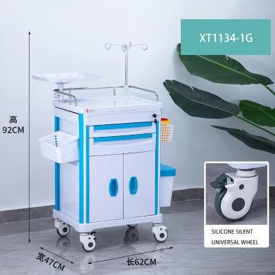 Medical Emergency Nursing Trolley, Emergency Resuscitation Trolley, Hospital Crash Cart Xt1134-1g