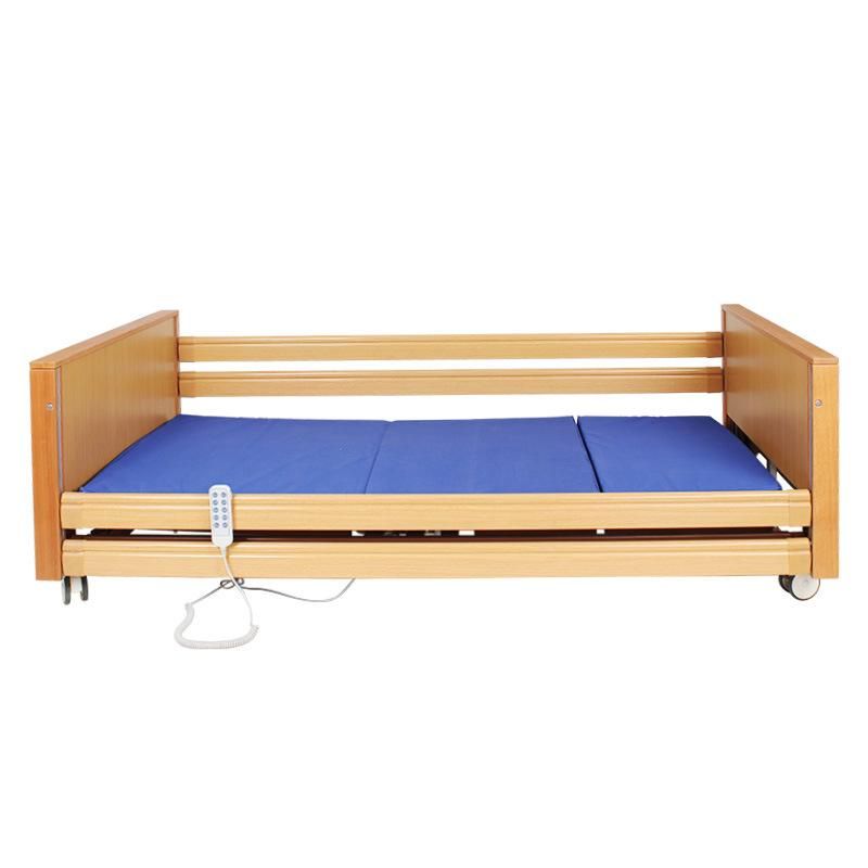 HS5153A-L Comfortable Multifunctional Super Low Position Hospital Economic Home Care Bed with Wood Bed Ends