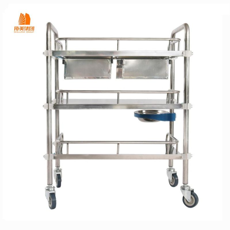 Sanitary Tool Cart, Metal Hospital Cleaning Trolley.