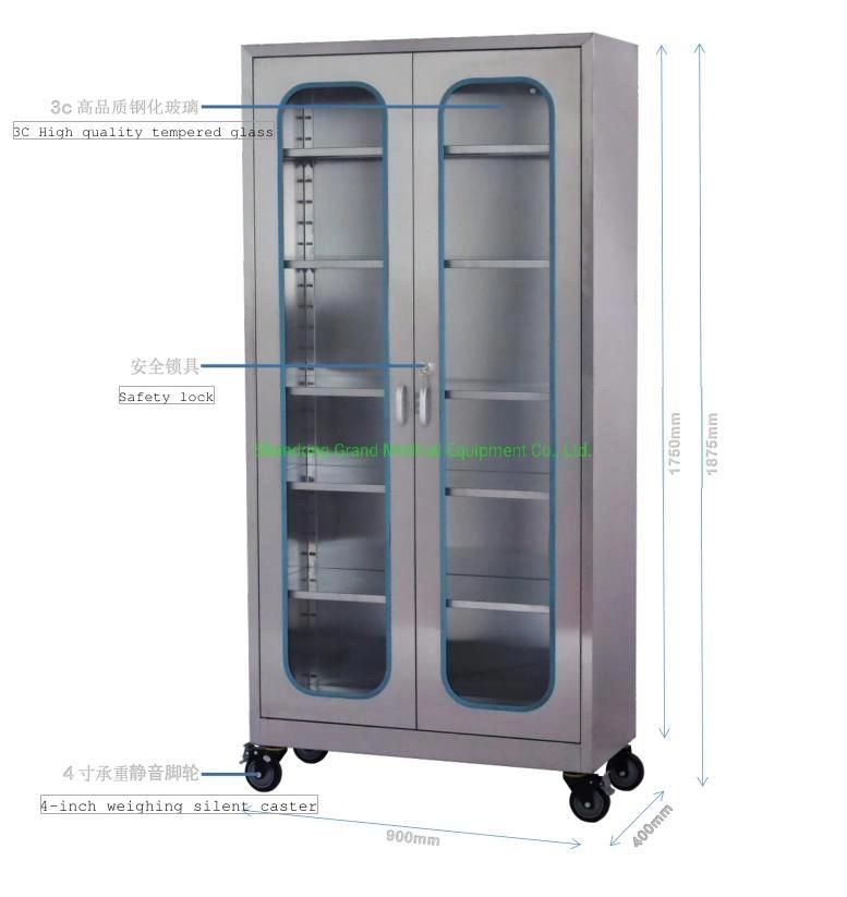 Medical Lockers Stainless Steel Cabinet Medical Furniture Stainless Steel Hospital Dental Instrument Cabinet