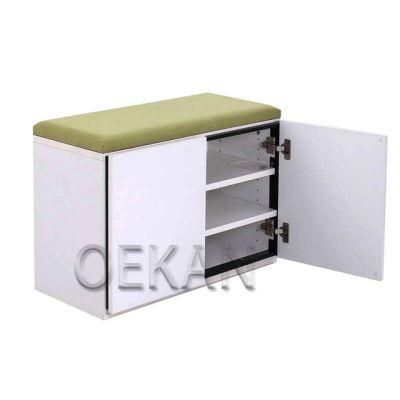 Oekan Hospital Use Furniture Multifunctional Metal Living Room Shoe Storage Shelf Changing Room Bench Box Bed End Shoe Stool with Padded Seat