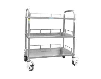Factory Direct Price Stainless Steel Hospital Trolley, Medical Trolly with Castor