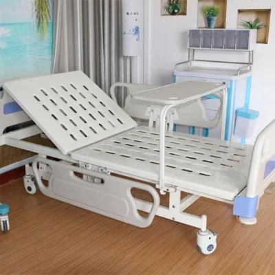 Medical Use/Clinic Use One Function Manual Hospital Patient Bed with Mattress and I. V Pole