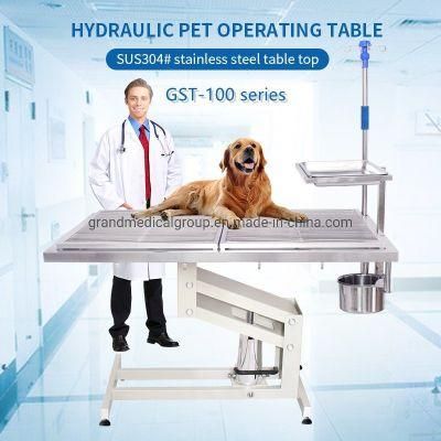Veterianry Surgical Table Stainless Steel Medical Surgical Operation Pet Table Hospital Equipment