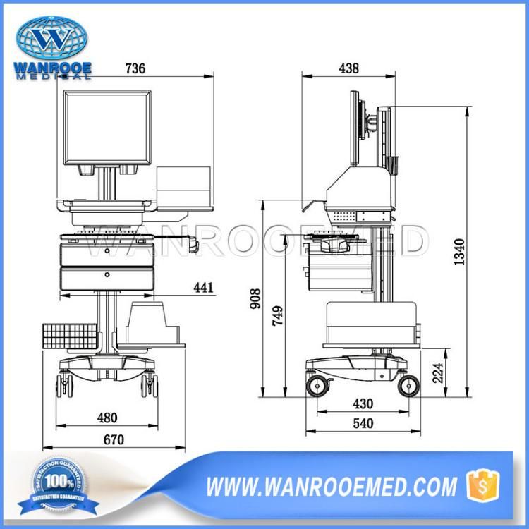 Bwt-001A Medical Equipment Mobile Trolley All-in-One Computer Nursing Workstation Cart Ready for Shipment