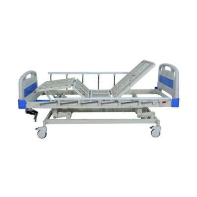 ABS Three Cranks Manual Hospital Bed Medical/Patient/Nursing/Fowler/ICU Bed Manufacturer