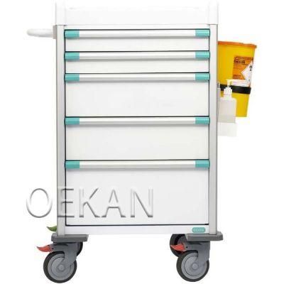 Hospital Movable Instrument Emergency Trolley Medical Drug Storage Nursing Trolley