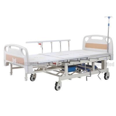 Remote Control Electric Nursing Bed Multi-Functional Back-Lifting and Leg-Raising Convalescent Bed Folding Guardrail Hospital Bed for Sale