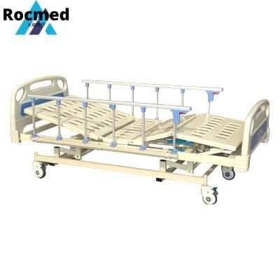 3 Function Manual Medical Bed/Patient Bed/ICU Bed/Hospital Bed/Fowler Bed/Crank Bed with Height Adjustable