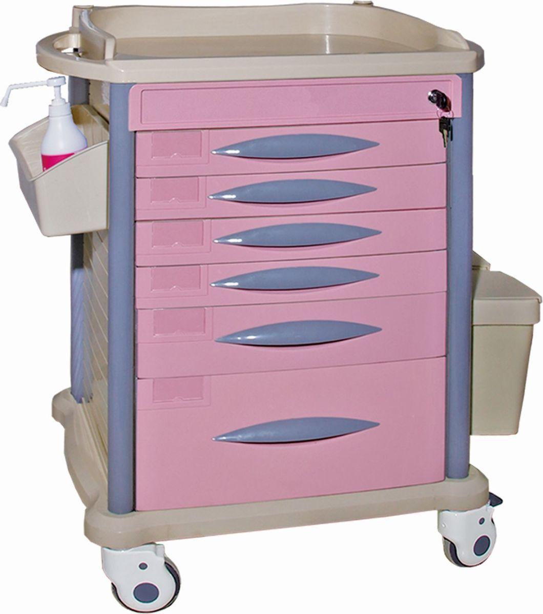 Colorful Manufacturer Size OEM ABS Medical Nursing Cart Mobile Drug Medication Changing Patient Nursing Medicine Trolley/Cart