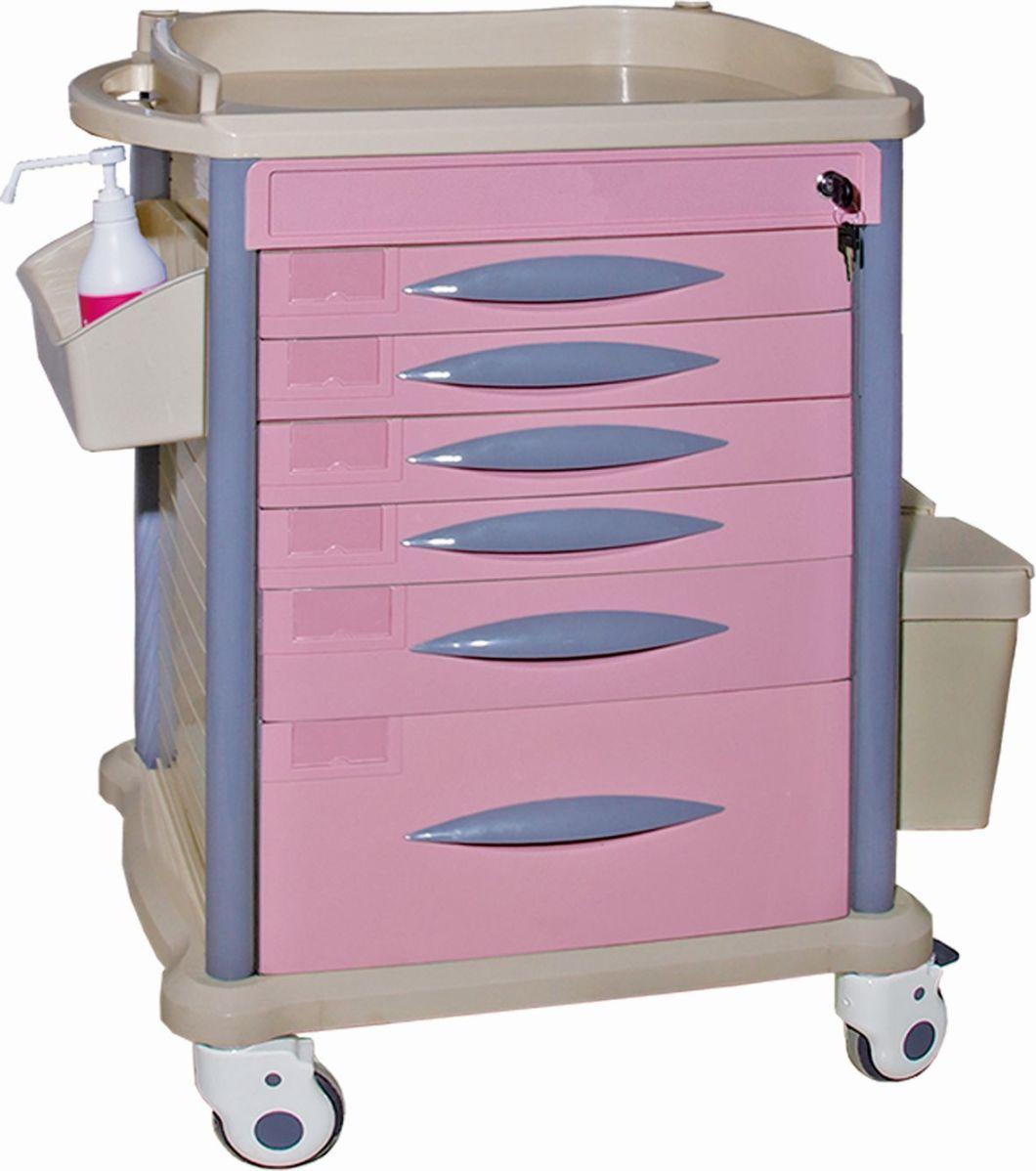 Colorful Manufacturer Size OEM ABS Medical Nursing Cart Mobile Drug Medication Changing Patient Nursing Medicine Trolley/Cart