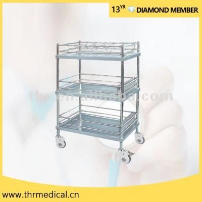 Stainless Steel Trolley for Infusion Bottles with Three Shelves (THR-MT06)