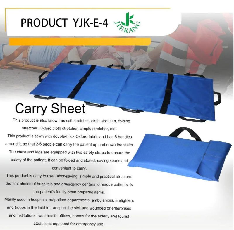 Lightweight Portable Professional Hospital Ambulance Carry Sheet Stretcher with Bag