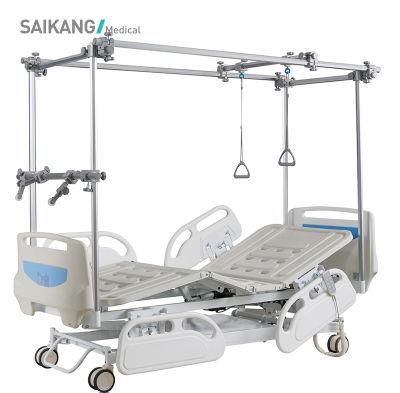 GB8c Saikang Professional 5 Funtion Electric Movable Orthopedic Lumbar Traction Hospital Bed with Wheels