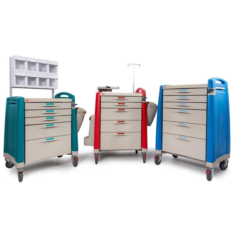 ABS Trolley Medical Furniture Hospital Drug Trolley with CPR Board